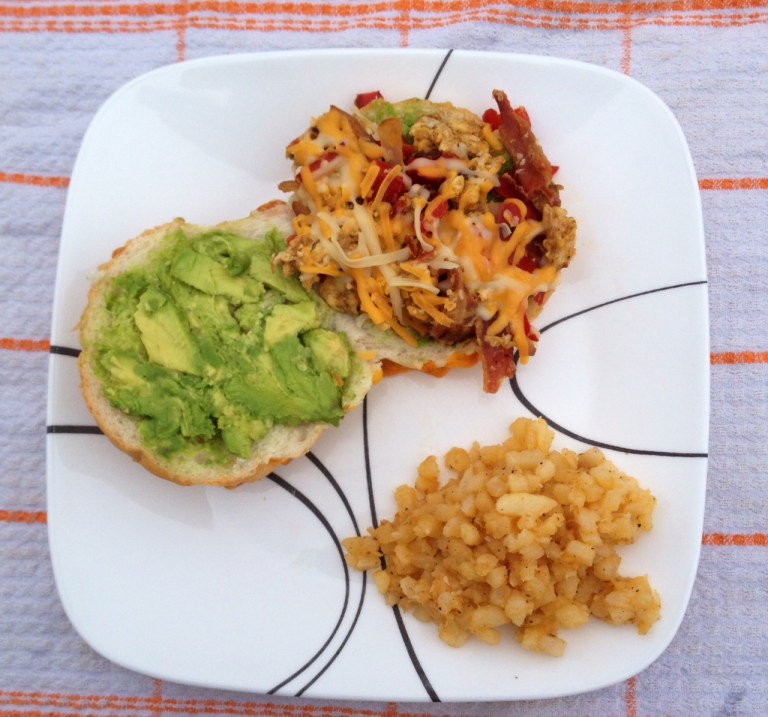 breakfast sandwich plate