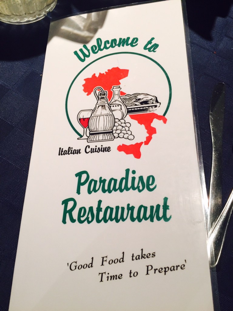 paradise menu